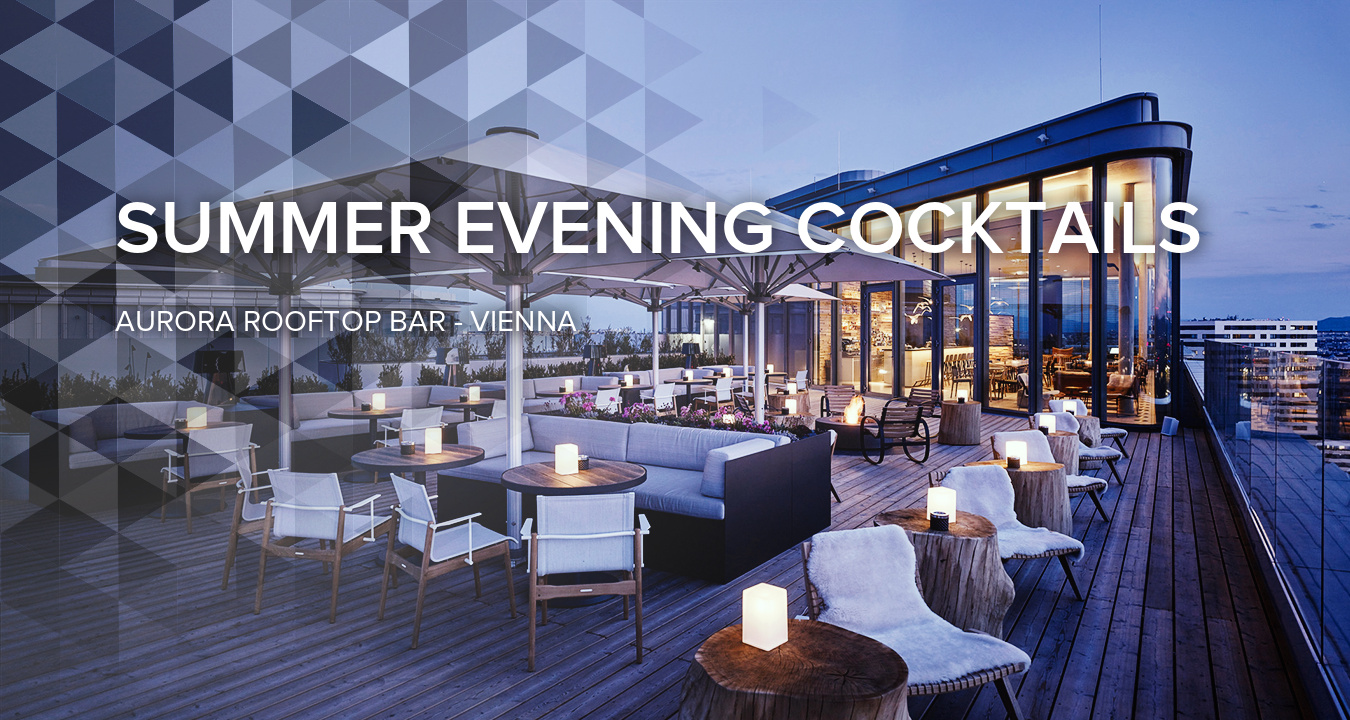 Summer Evening Cocktails at Aurora Rooftop Bar